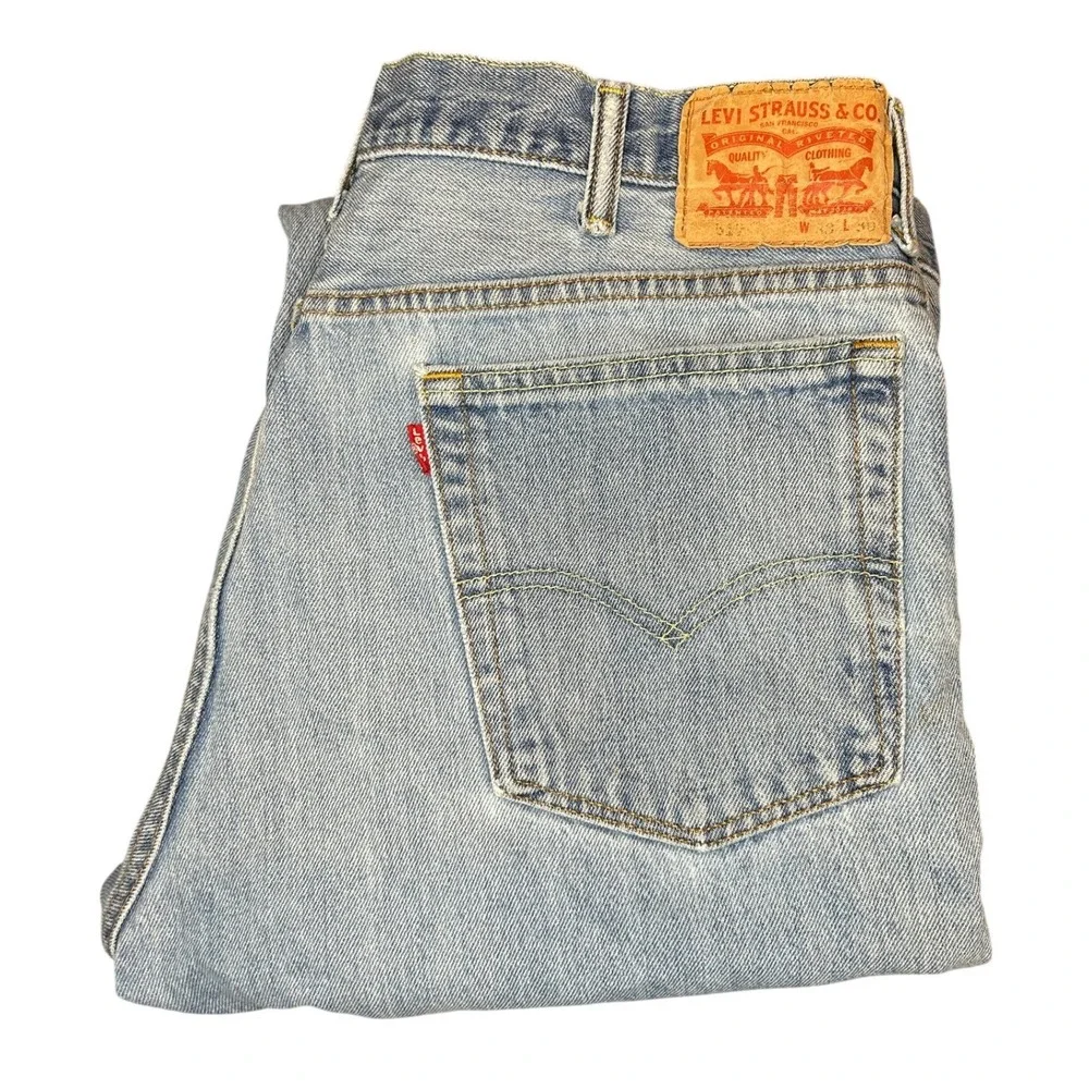 Levi's 517 Bootcut Jeans W38 L28 Mens Light Wash Blue Denim Western Workwear